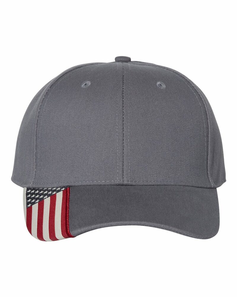outdoor cap usa-300 twill hat with flag visor Front Fullsize