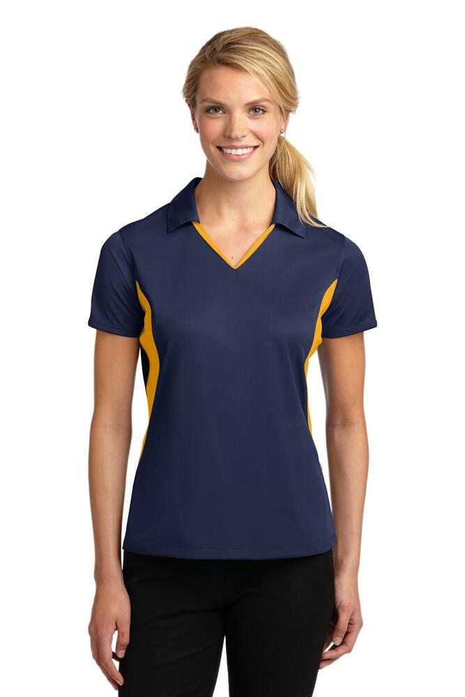 Sport-Tek LST655 Ladies Side Blocked Micropique Sport-Wick ® Polo Front Fullsize"