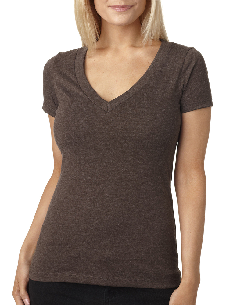 Next Level 6640 Ladies' CVC Deep V-Neck T-Shirt Front Fullsize"