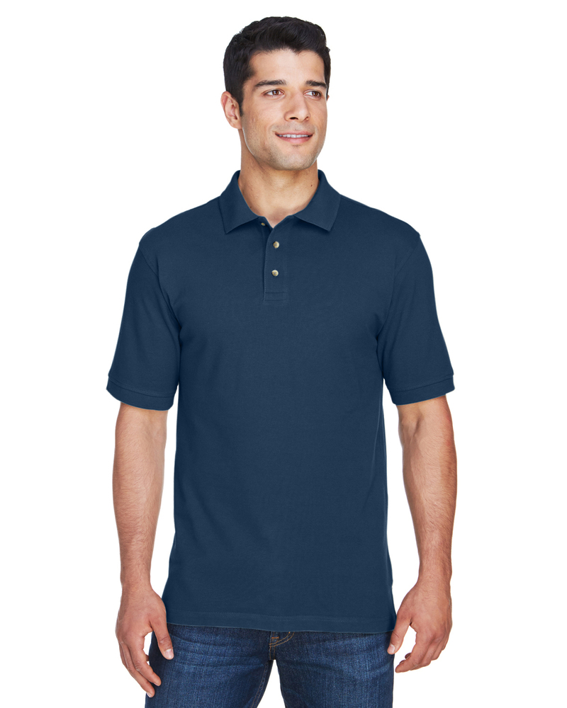 Harriton M200 Men's 6 oz. Ringspun Cotton Piqué Short-Sleeve Polo Front Fullsize"