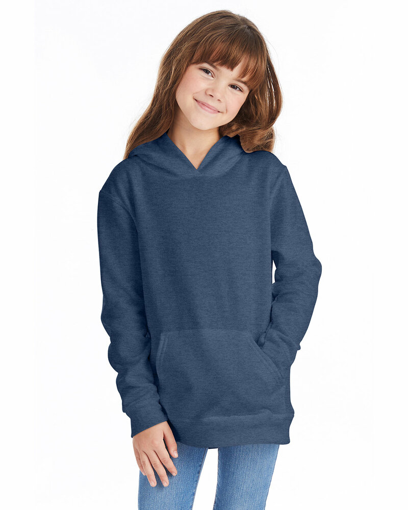 Hanes P473 Youth 7.8 oz. EcoSmart® 50/50 Pullover Hooded Sweatshirt Front Fullsize"