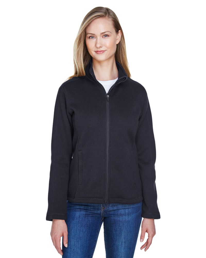 devon & jones dg793w ladies' bristol full-zip sweater fleece jacket Front Fullsize