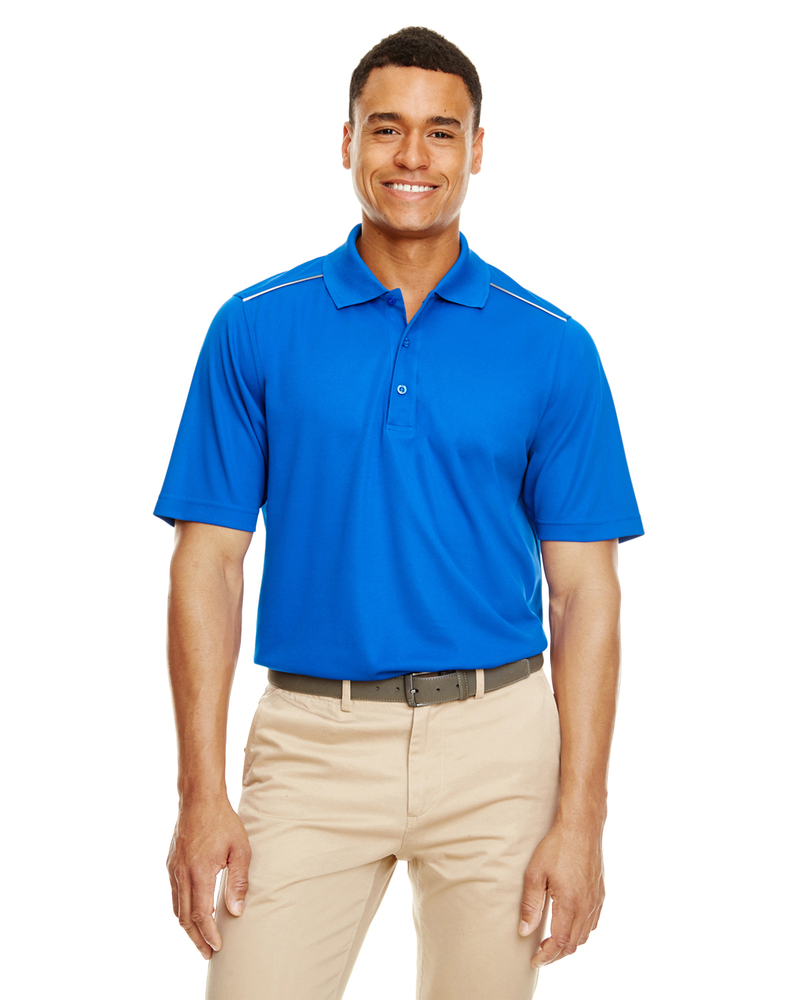 core365 88181r men's radiant performance piqué polo with reflective piping Front Fullsize