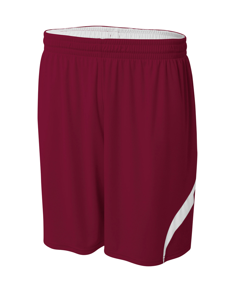 a4 nb5364 youth performance double/double reversible basketball short Front Fullsize