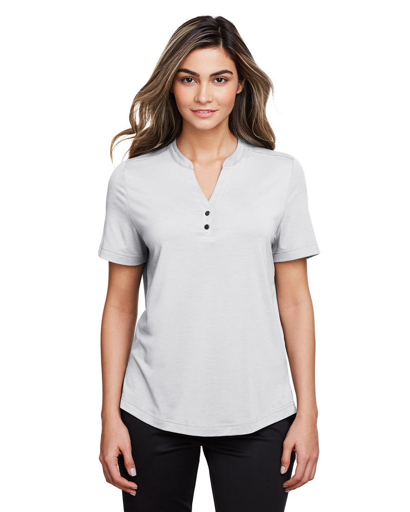 North End NE100W Ladies' JAQ Snap-Up Stretch Performance Polo Front Fullsize"