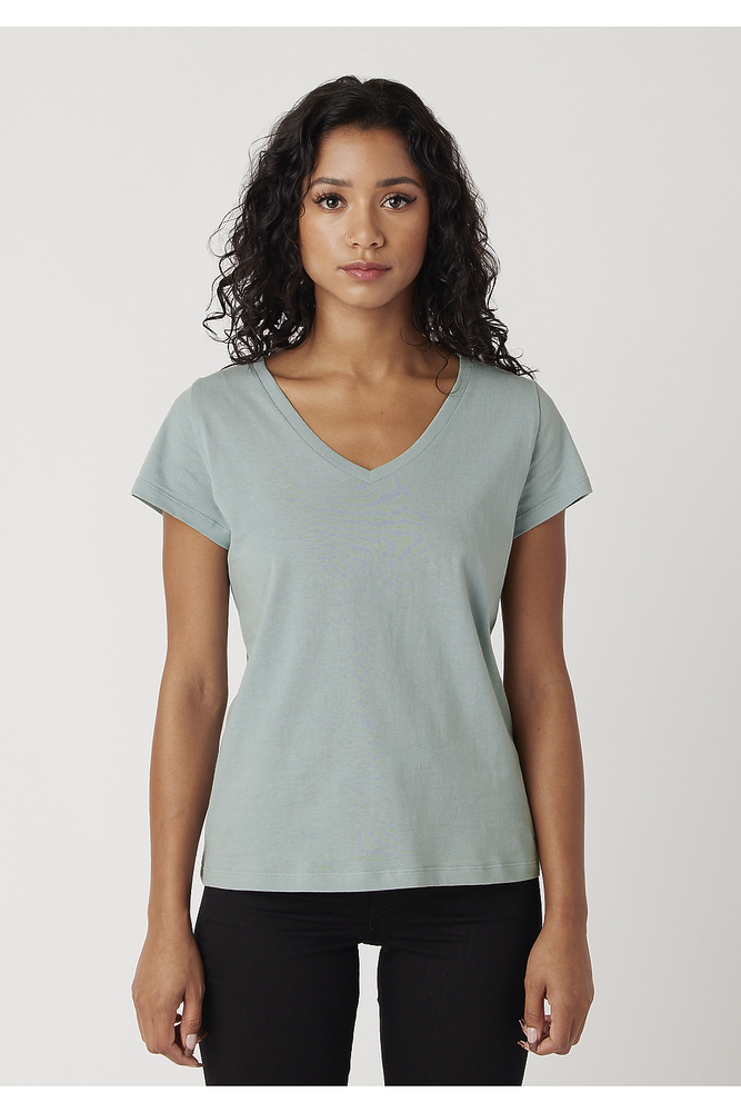 Cotton Heritage W1247 Women's V Neck T Shirt Front Fullsize"