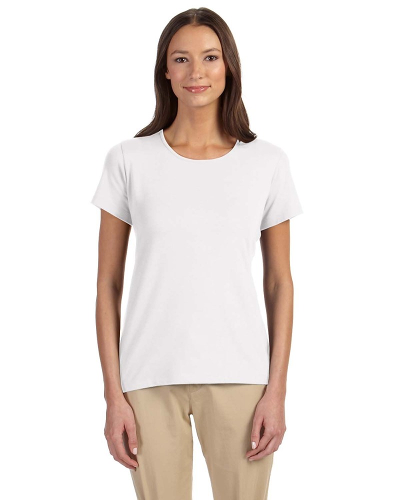 devon & jones dp182w ladies' perfect fit™ shell t-shirt Front Fullsize