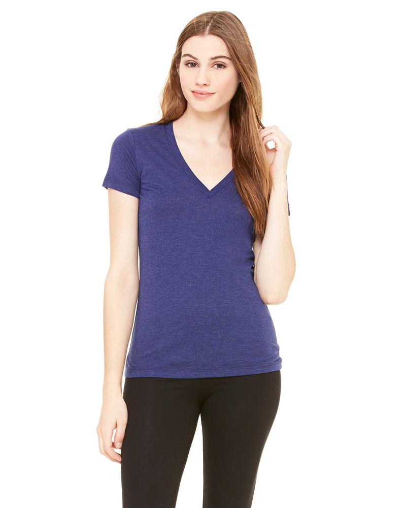 Bella + Canvas 8435 Triblend Short Sleeve Deep V-Neck Tee Front Fullsize"