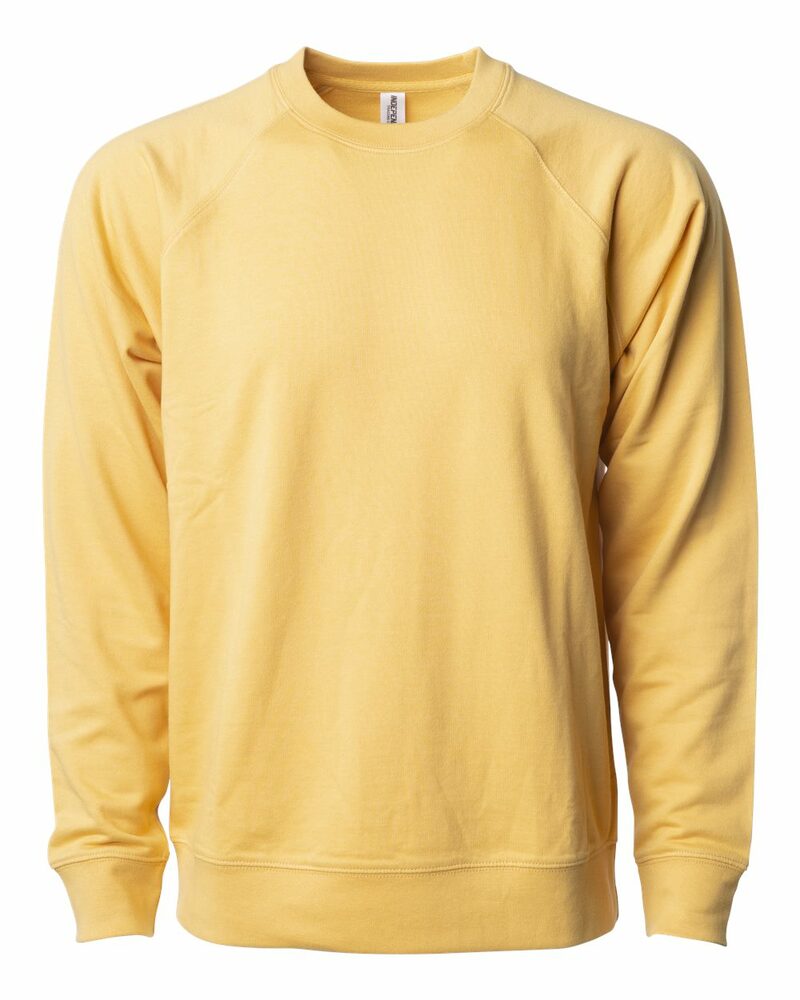 independent trading co. ss1000c icon unisex lightweight loopback terry crewneck sweatshirt Front Fullsize