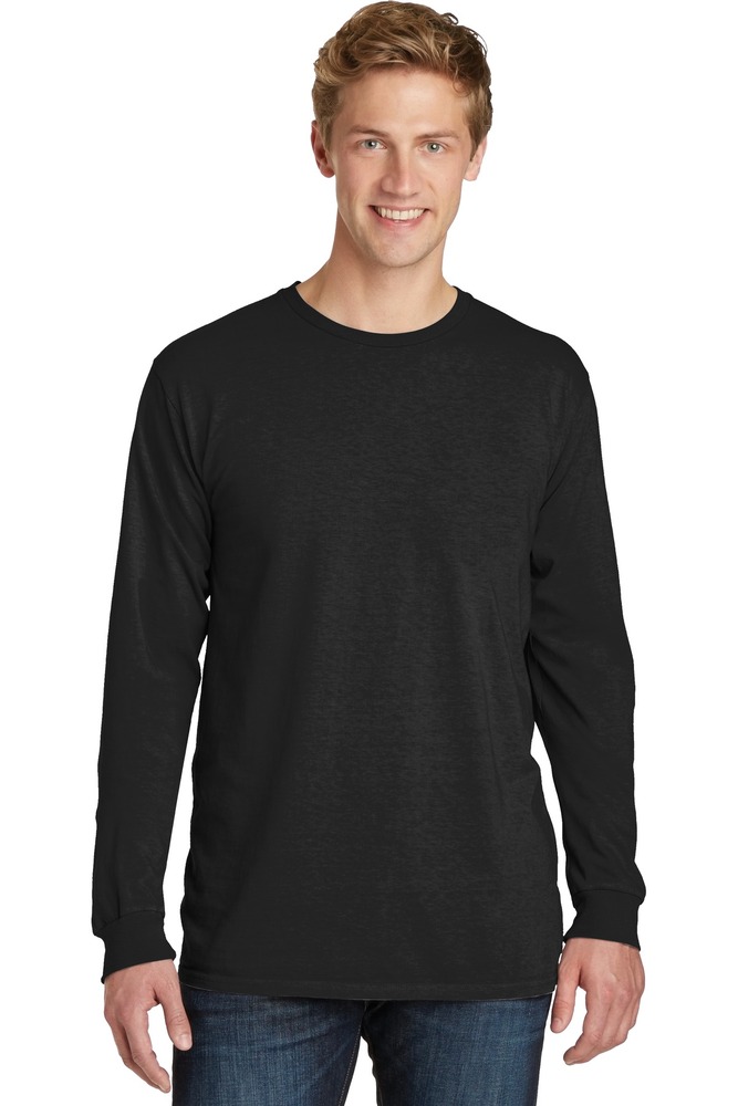 port & company pc099ls beach wash ™ garment-dyed long sleeve tee Front Fullsize