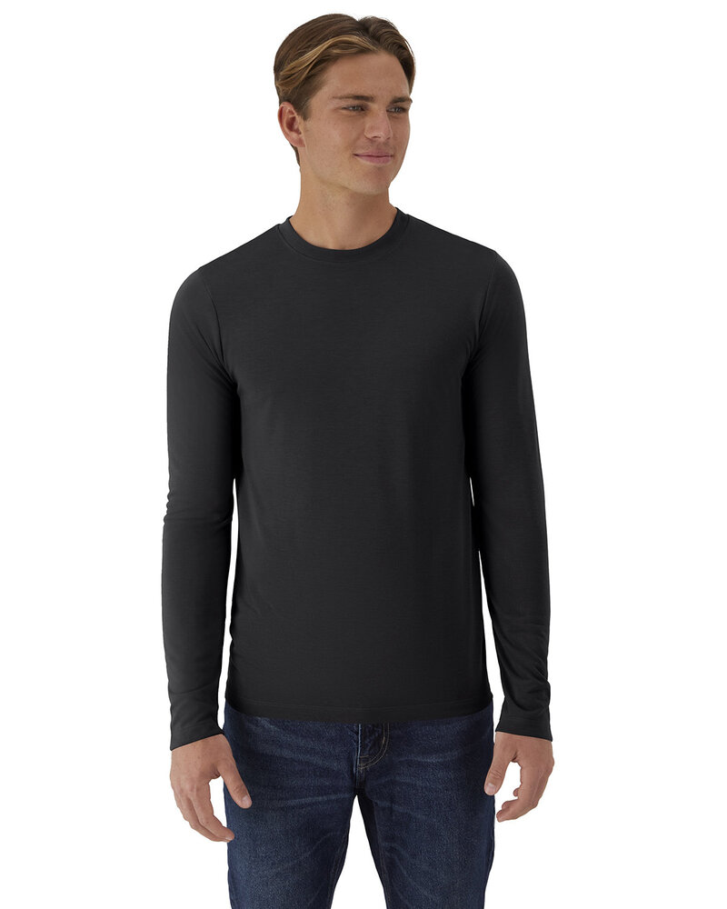 hanes 484l unisex cool-dri cotton touch long-sleeve t-shirt Front Fullsize