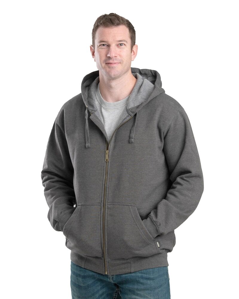 berne sz413 men's heritage full-zip hooded sweatshirt Front Fullsize