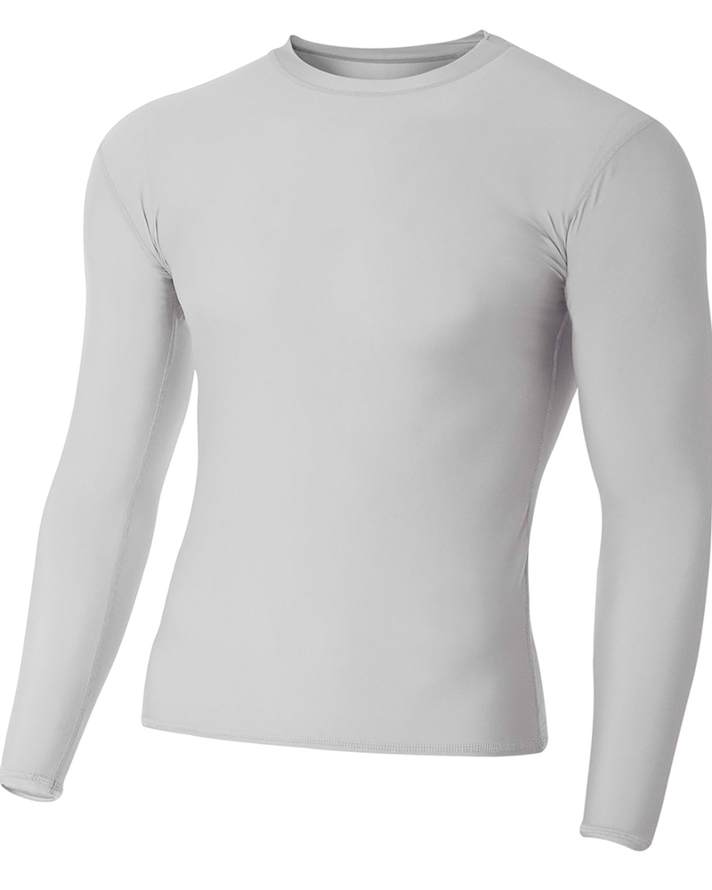 a4 nb3133 youth long sleeve compression crewneck t-shirt Front Fullsize