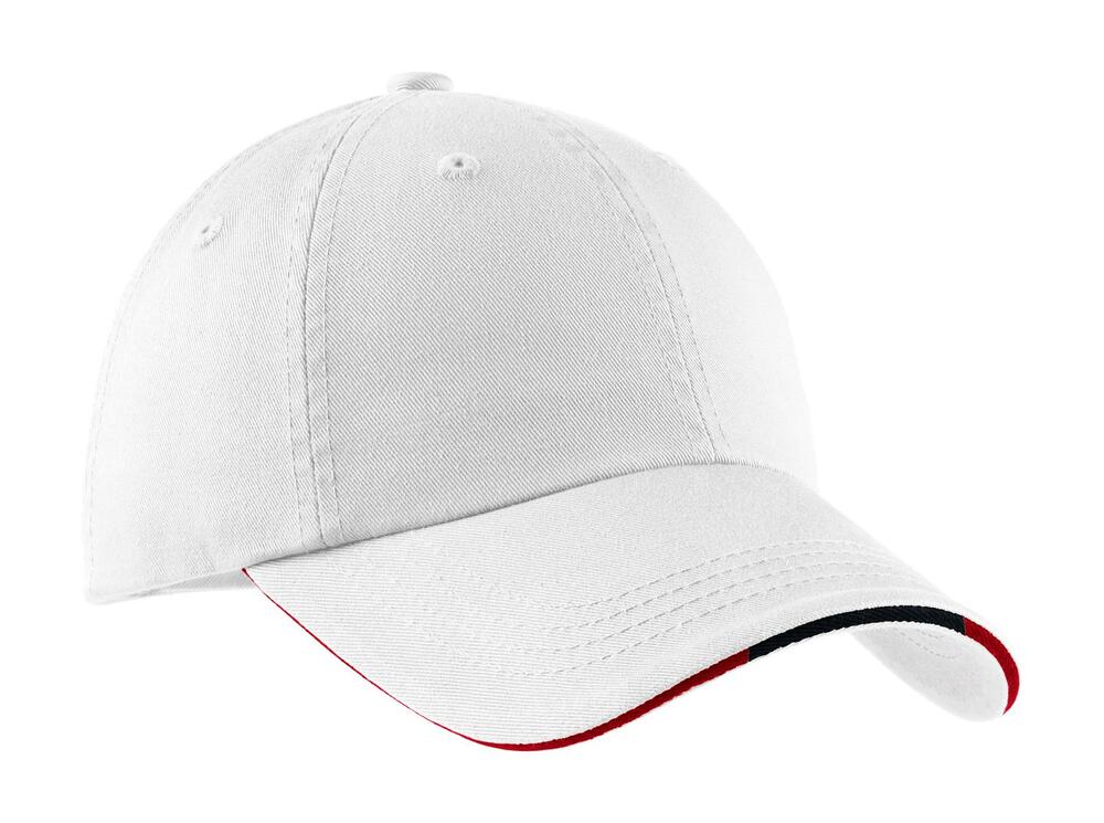 Port Authority C830 Sandwich Bill Cap with Striped Closure Front Fullsize"