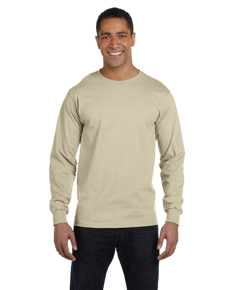 Hanes 5186 Adult Long-Sleeve Beefy-T® Front Fullsize"