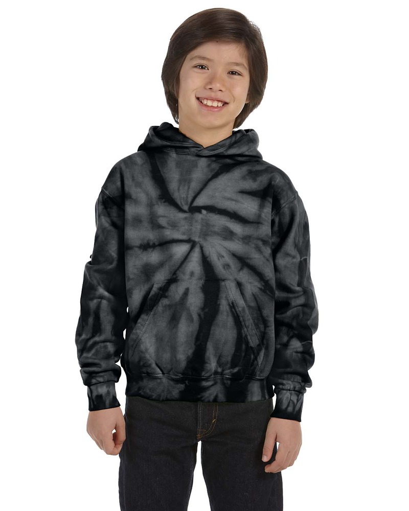 tie-dye cd877y youth pullover hooded sweatshirt Front Fullsize