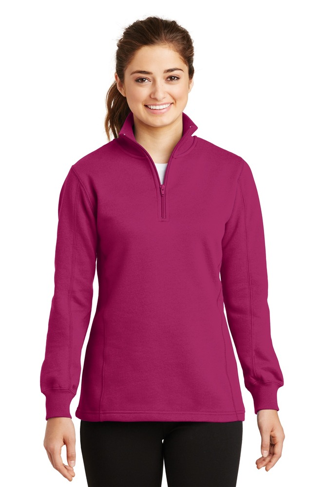 Sport-Tek LST253 Ladies 1/4-Zip Sweatshirt Front Fullsize"