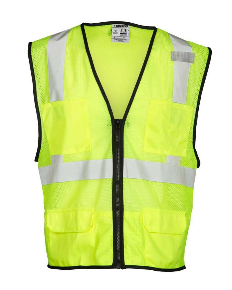kishigo 1191-1192 economy mesh 6-pocket vest Front Fullsize