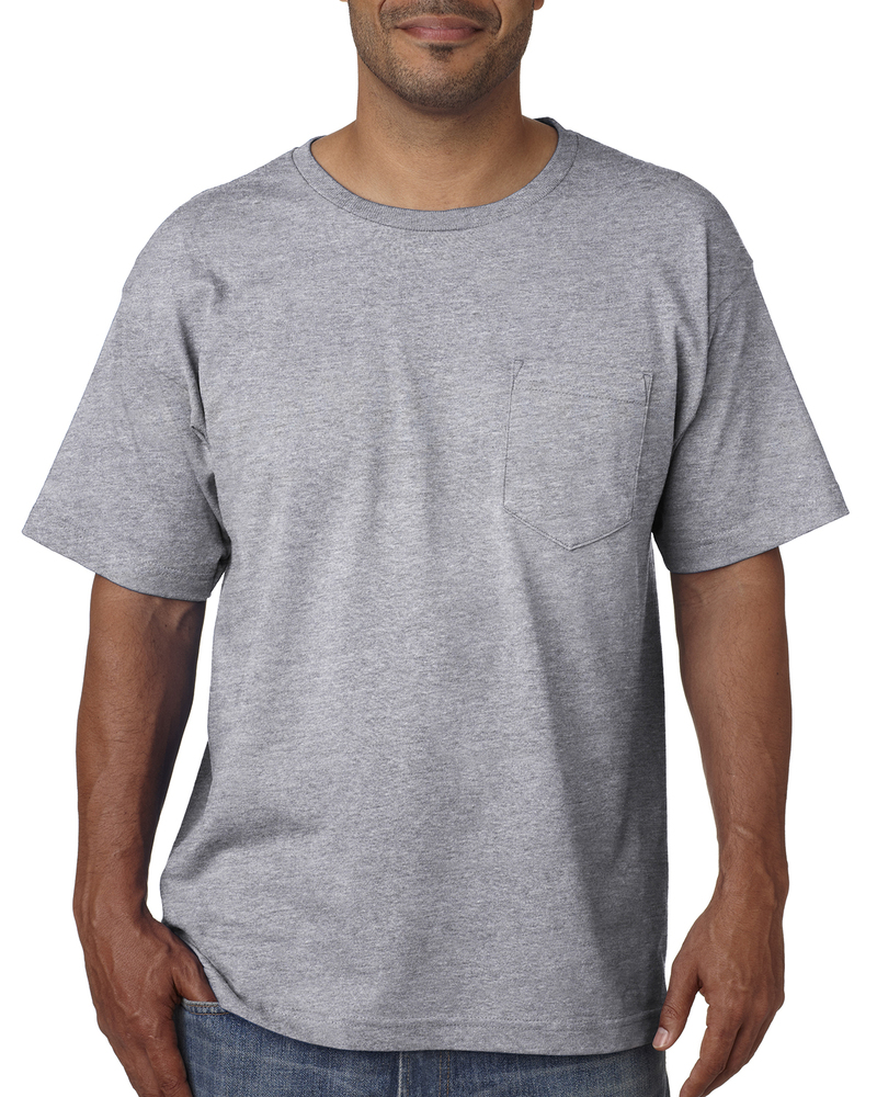 bayside ba5070 adult short-sleeve t-shirt with pocket Front Fullsize