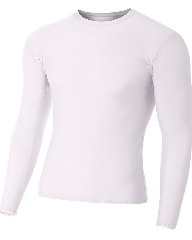 a4 n3133 adult polyester spandex long sleeve compression t-shirt Front Fullsize