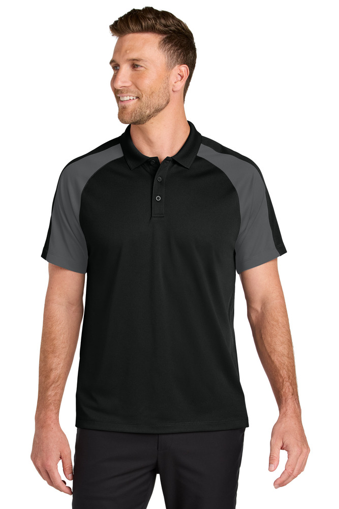 port authority k247 wearever performance pique colorblock polo Front Fullsize