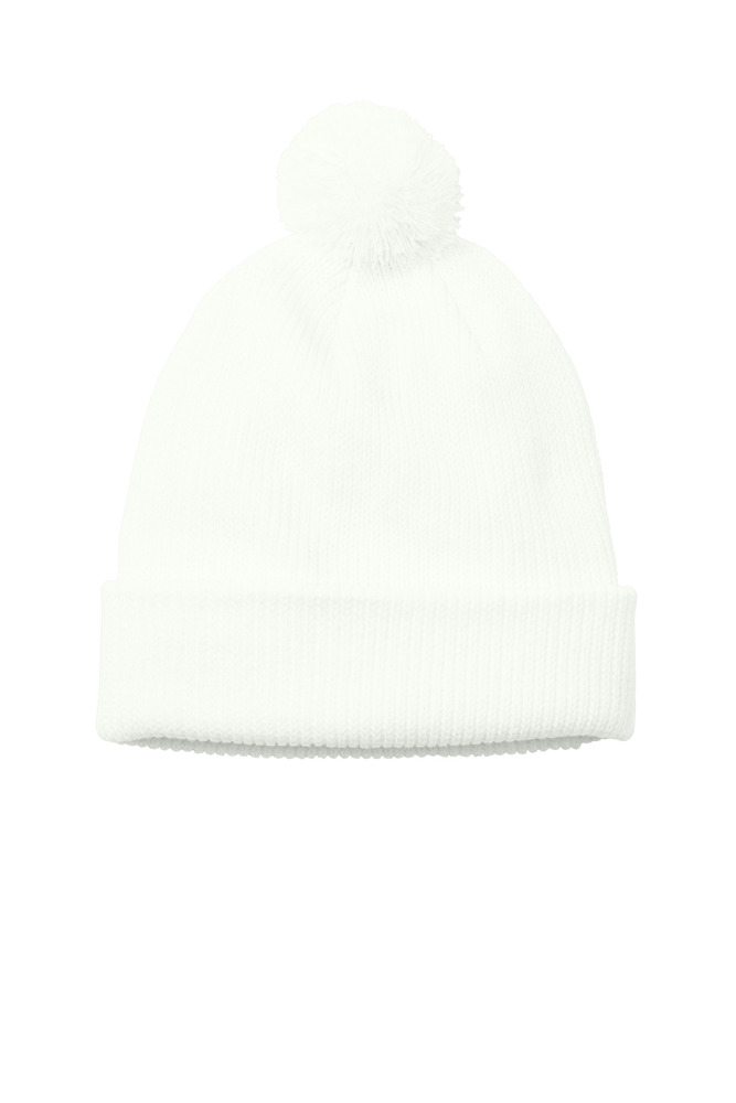 port authority c978 cozy pom beanie Front Fullsize