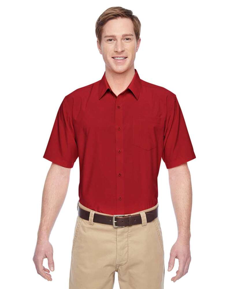 Harriton M610S Men's Paradise Short Sleeve Performance Shirt Front Fullsize"
