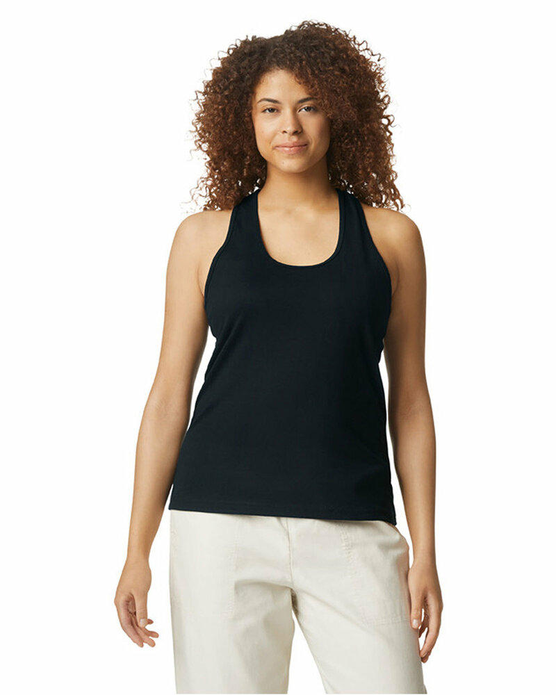 gildan g672l ladies' softstyle cvc racerback tank Front Fullsize