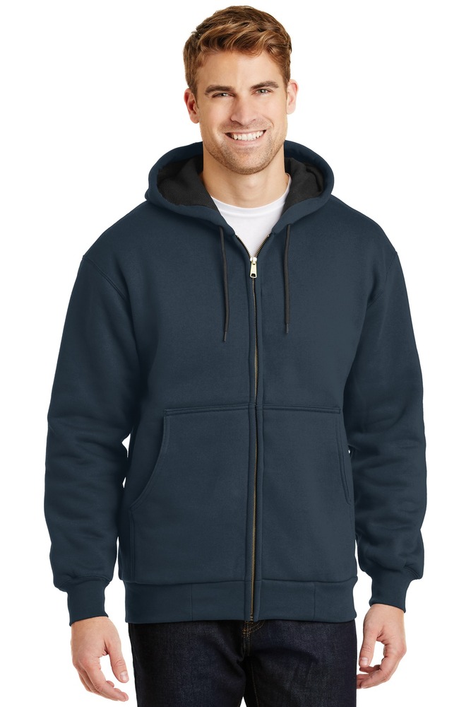 cornerstone cs620 heavyweight full-zip hooded sweatshirt with thermal lining Front Fullsize