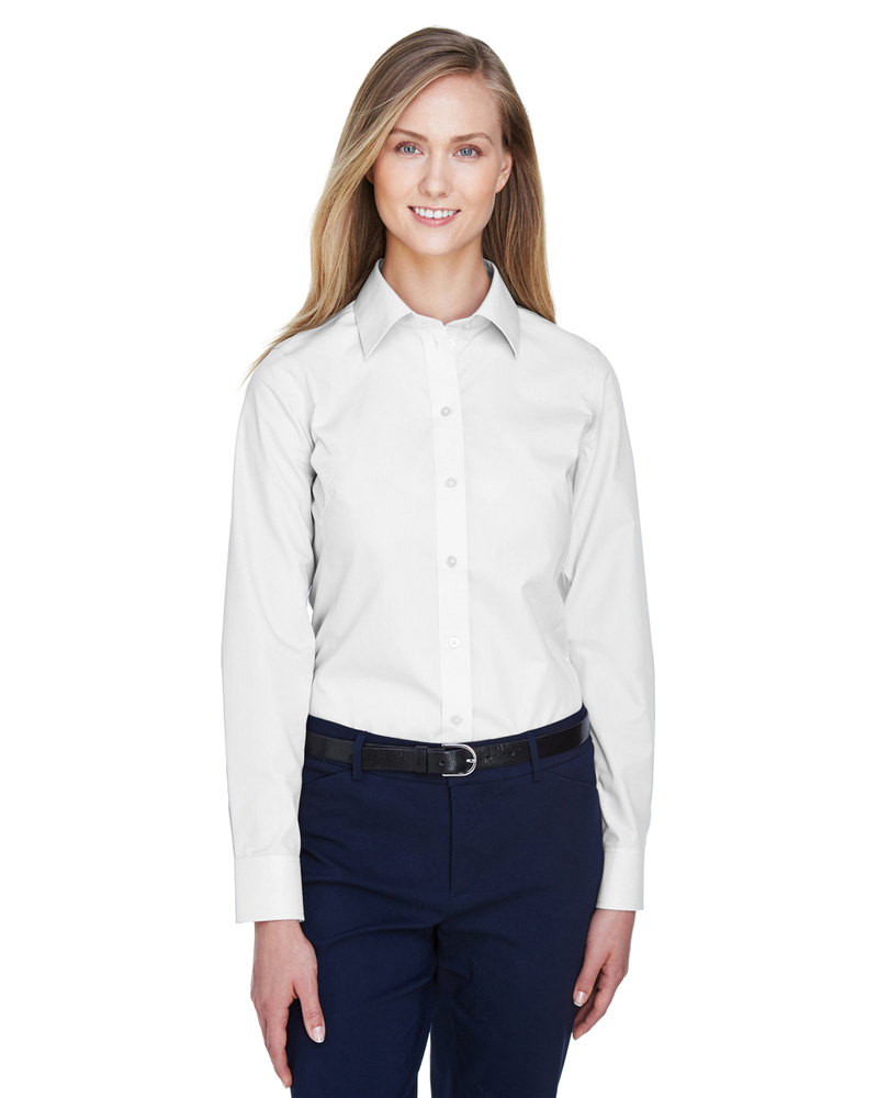 devon & jones d620w ladies' crown woven collection™ solid broadcloth Front Fullsize