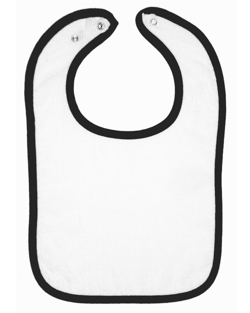 rabbit skins 1003 infant contrast trim terry bib Front Fullsize