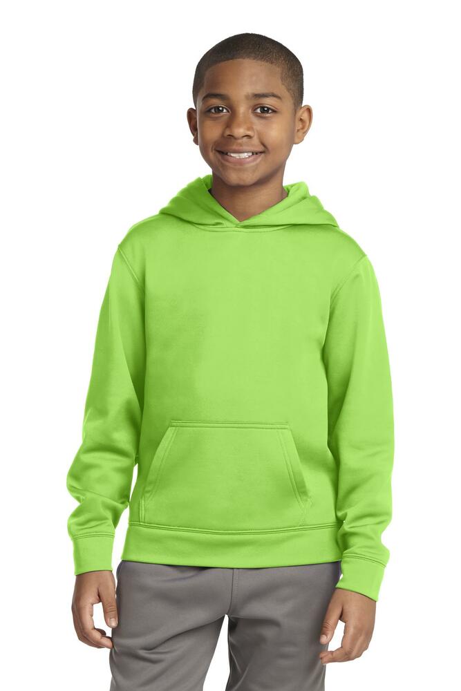 Sport-Tek YST244 Youth Sport-Wick ® Fleece Hooded Pullover Front Fullsize"