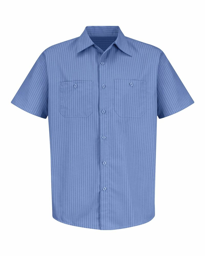 Red Kap CS20 Short Sleeve Striped Industrial Work Shirt Front Fullsize"