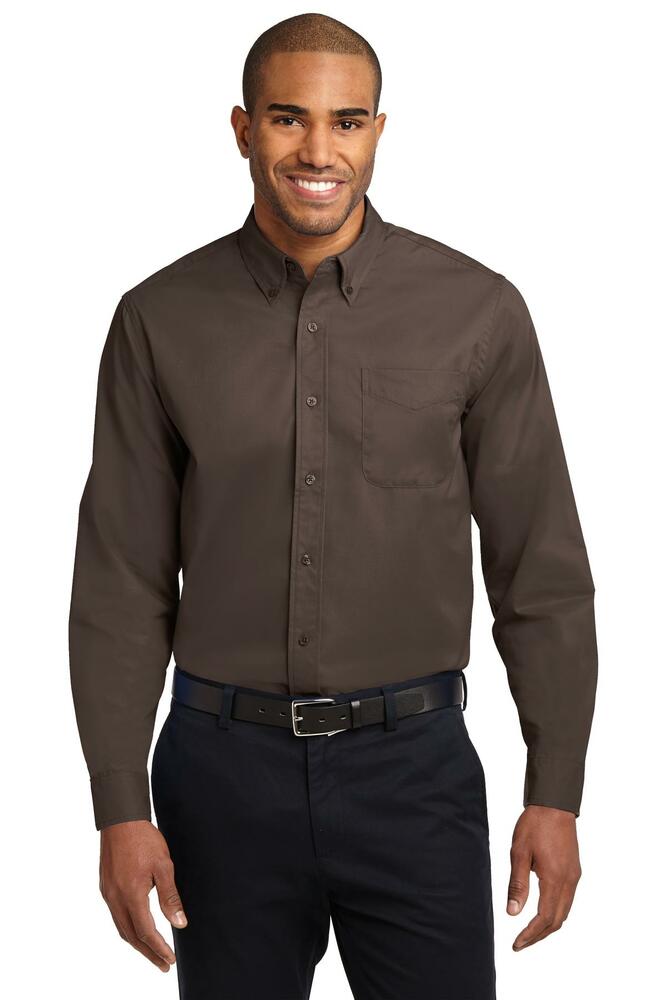 port authority s608 long sleeve easy care shirt Front Fullsize