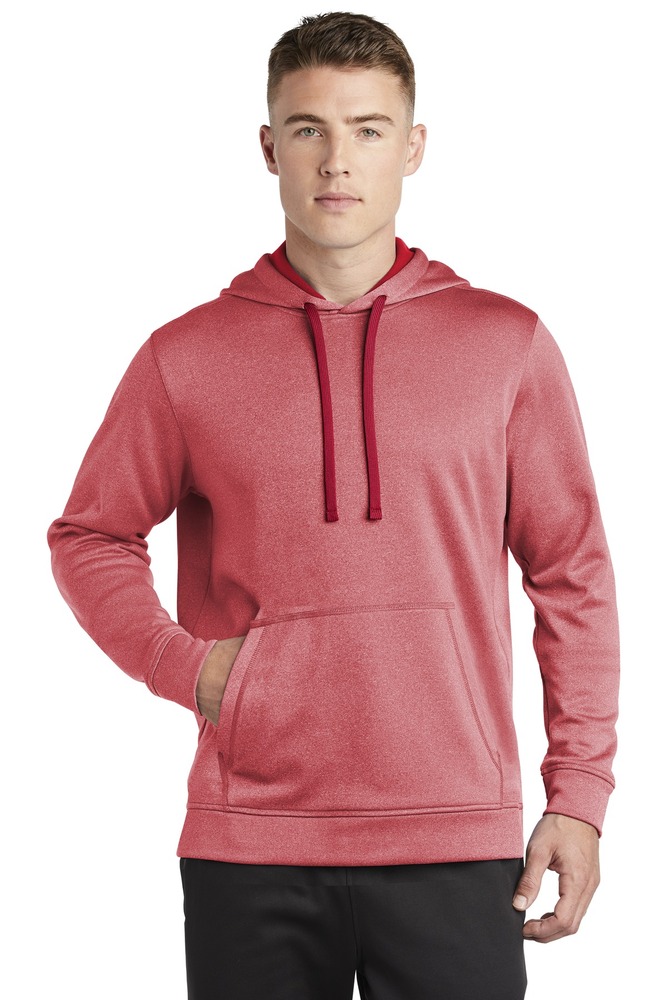 sport-tek st264 posicharge ® sport-wick ® heather fleece hooded pullover Front Fullsize
