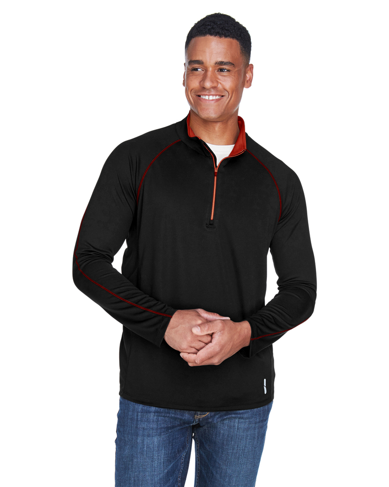 North End 88187 Men's Radar Quarter-Zip Performance Long-Sleeve Top Front Fullsize"