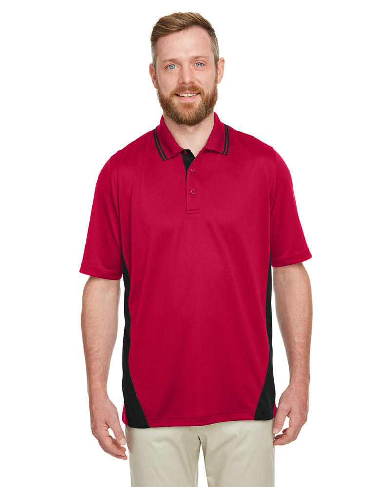 harriton m386t men's tall flash snag protection plus il colorblock polo Front Fullsize