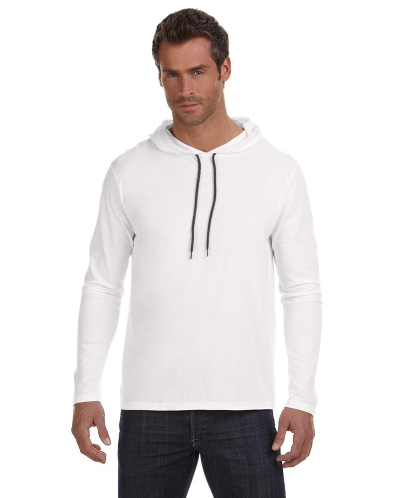 anvil by gildan 987an cotton long sleeve hooded t-shirt Front Fullsize
