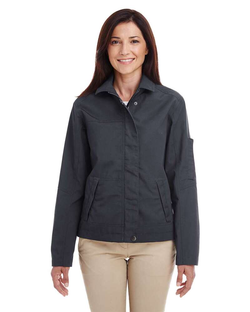 Harriton M705W Women's Auxiliary Canvas Work Jacket Front Fullsize"