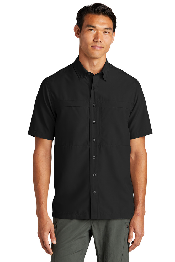 port authority w961 short sleeve uv daybreak shirt Front Fullsize