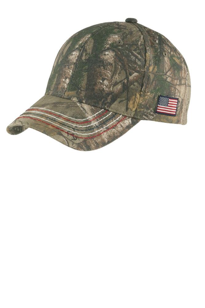 port & company c909 americana contrast stitch camouflage cap Front Fullsize