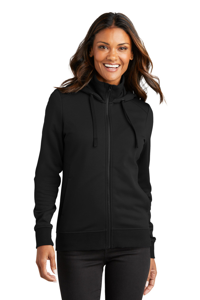port authority l814 port authority ® ladies smooth fleece hooded jacket Front Fullsize