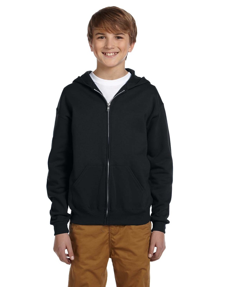 Jerzees 993B NuBlend® Youth Full-Zip Hooded Sweatshirt Front Fullsize"