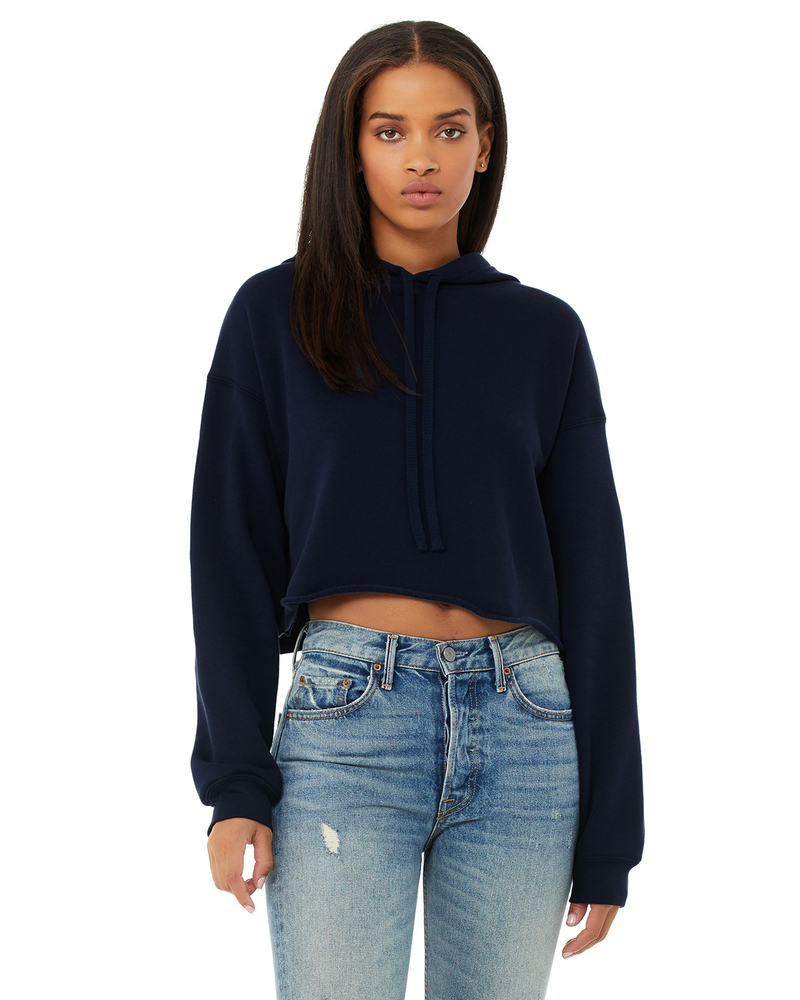Bella + Canvas B7502 Ladies' Cropped Fleece Hoodie Front Fullsize"
