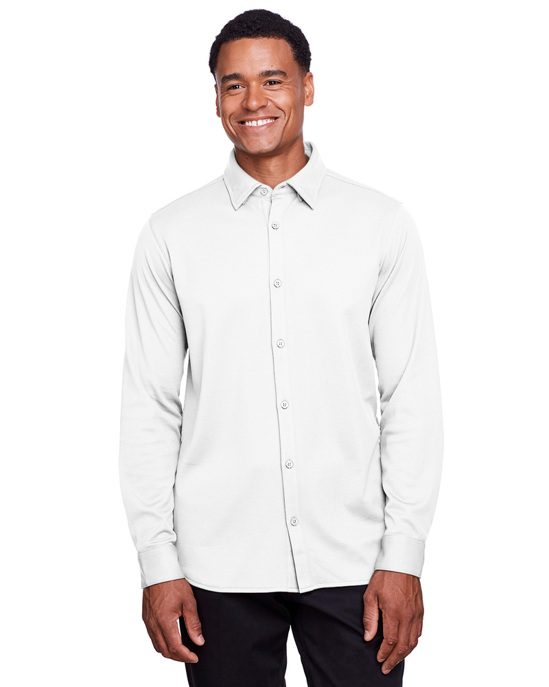 devon & jones dg20z men's crownlux performance™ plaited button-down shirt Front Fullsize