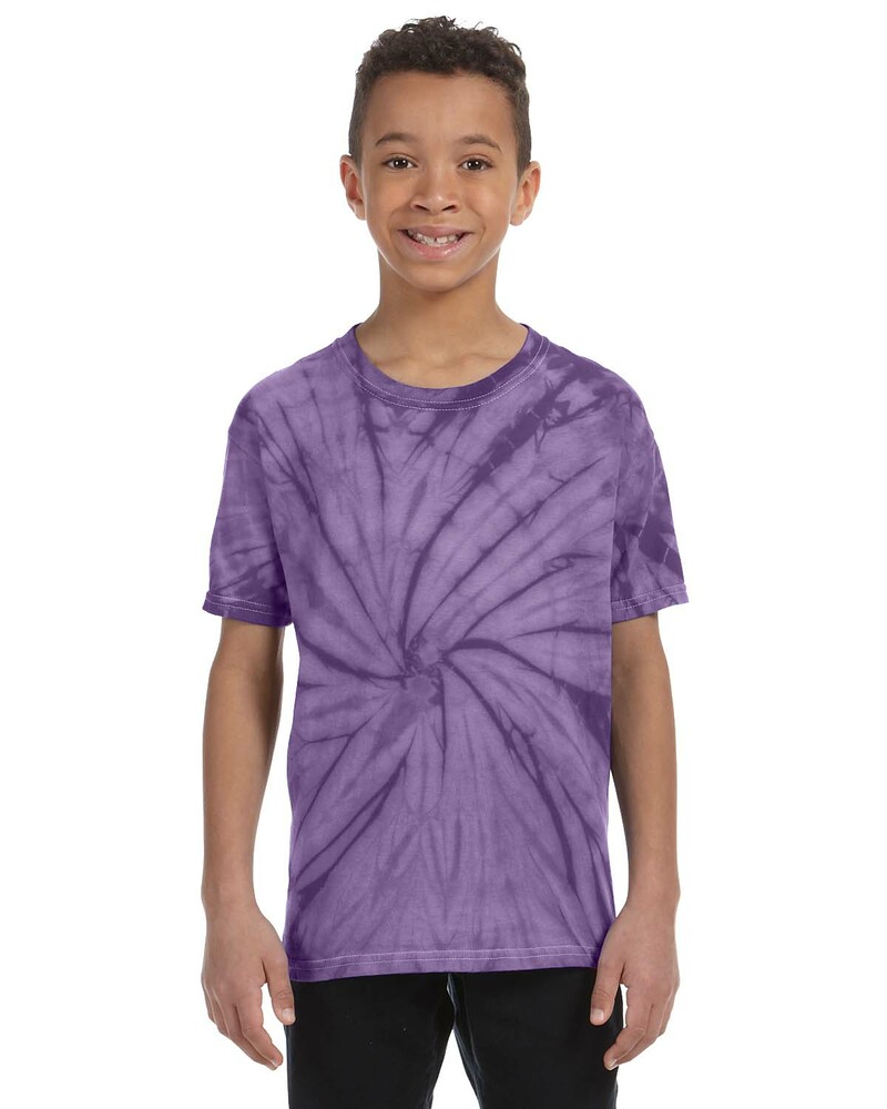 Tie-Dye CD101Y Youth 5.4 oz. 100% Cotton Spider T-Shirt Front Fullsize"