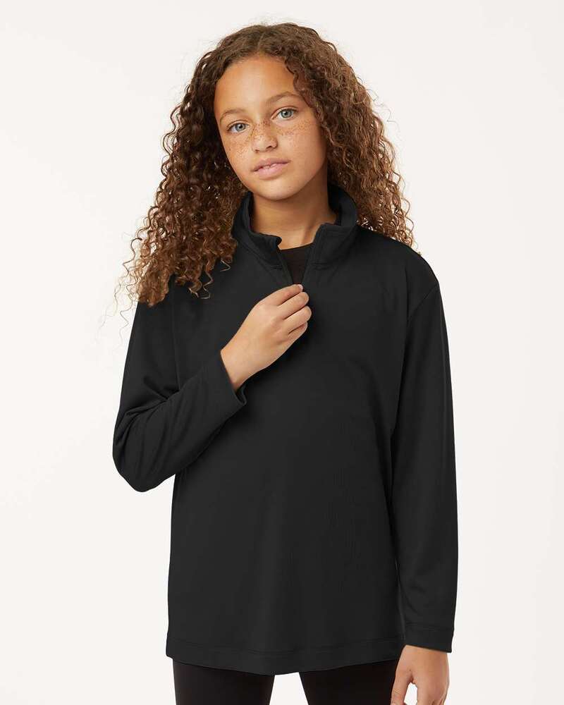 AllPro 41870Y Pro-Lock Youth Performance Quarter-Zip Pullover Front Fullsize"