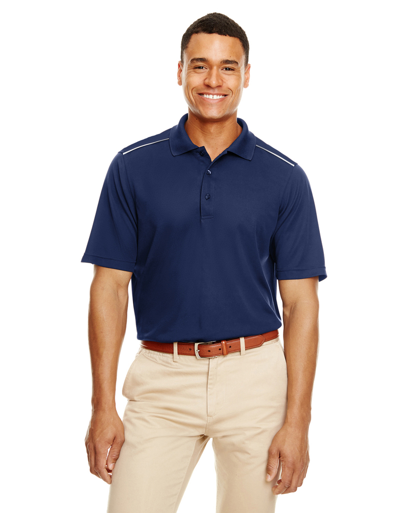 core365 88181r men's radiant performance piqué polo with reflective piping Front Fullsize