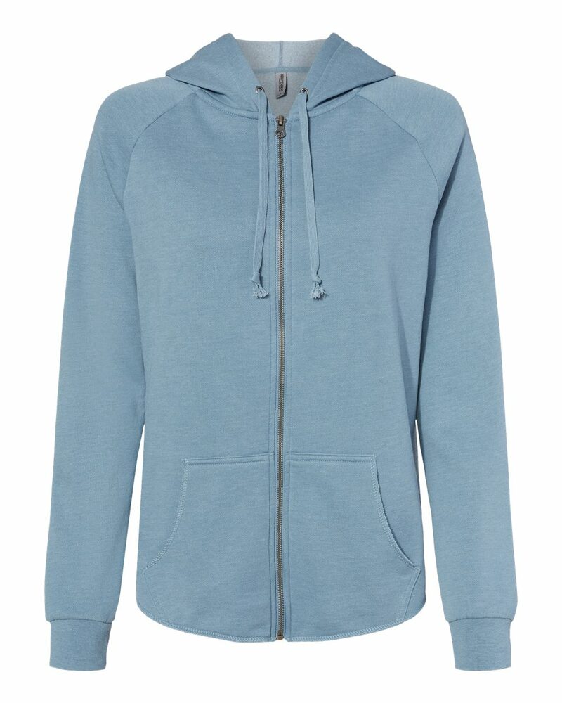 Independent Trading Co. PRM2500Z Women's California Wave Wash Full-Zip Hooded Sweatshirt Front Fullsize"