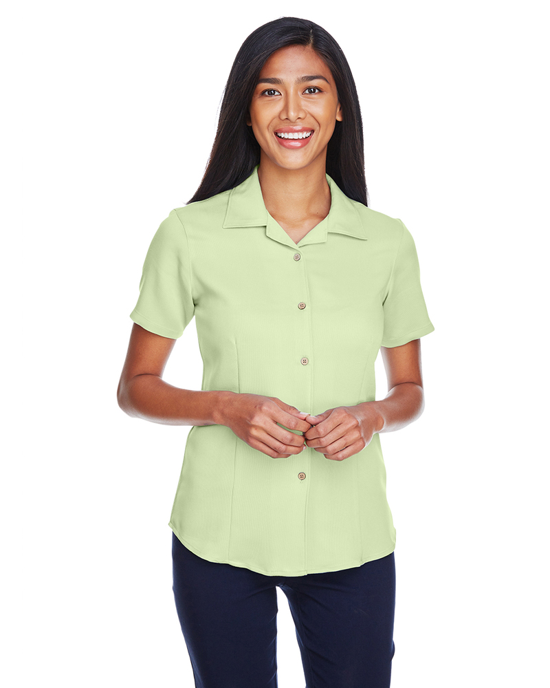 Harriton M570W Ladies' Bahama Cord Camp Shirt Front Fullsize"